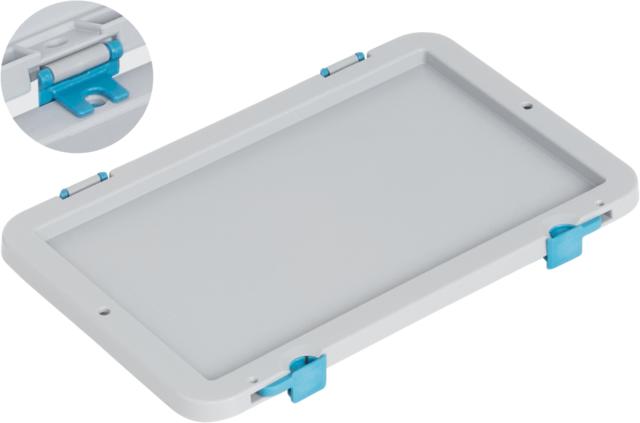 Víko Logiline 3200.032.950 šedé, 2 uzávěry, 2 panty